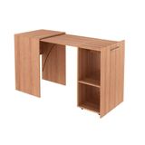 Mesa Multiuso Escritorio Retratil Me4170 C 2 Nichos Amendoa Tecno Mobili