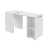 Mesa Multiuso Escritorio Retratil Me4170 C 2 Nichos Branco Tecno Mobili