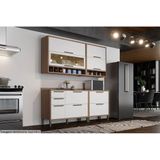 Cozinha Modulada Completa Syrah 4 Pecas 2 Armarios 2 Balcoes C4p04 Sevilha Branco Ronipa
