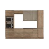 Kit De Cozinha Completa 7 Pecas Maxxi 2 Armarios 2 Balcoes 2 Paneleiros 1 Complemento C7p09 Nogal Kappesberg