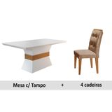 Sala de Jantar Rufato Ágata QR+4 Cadeiras Imbuia/Choco