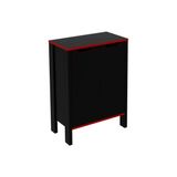 Multiuso Quarto Juvenil Armario Me4164 C 2 Portas Preto Vermelho Tecno Mobili