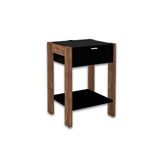 Mesa de Cabeceira Tecno Mobili AZ1016 Preto/Nogal