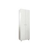 Armario Multiuso Sala Am3101 C 2 Portas C Rodizios Branco Tecno Mobili