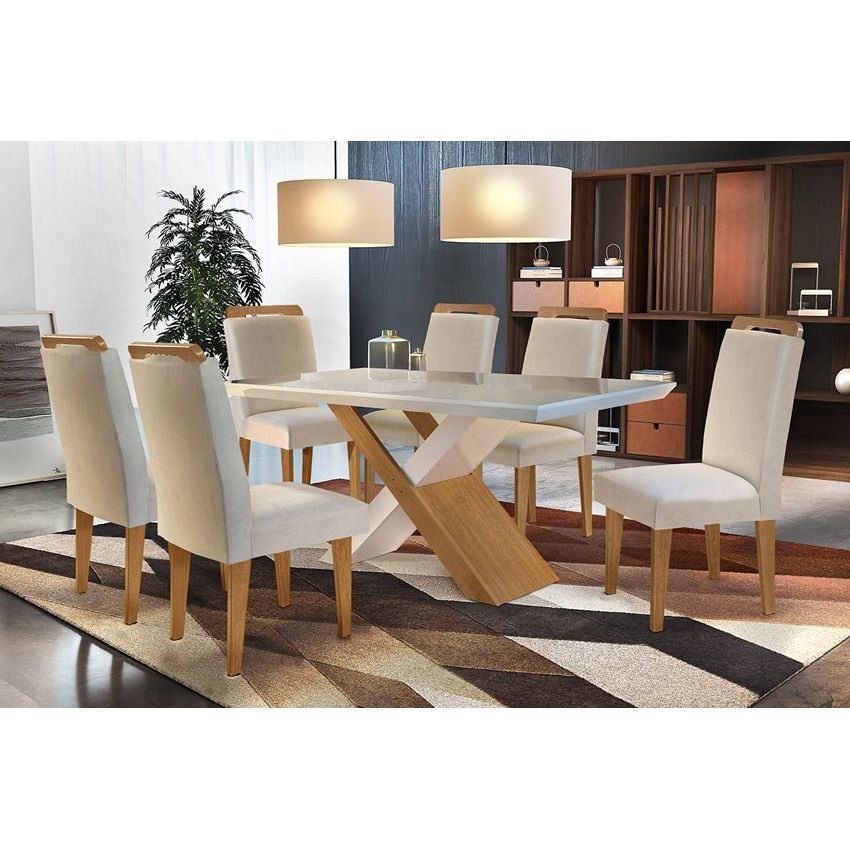 Mesa Rufato Imperatriz Rt 180+6 Cad Athenas Imbuia/Creme