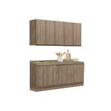 Kit De Cozinha Modulada 6 Pecas Maxxi 2 Armarios 2 Balcoes 2 Complementos C6p24 Nogal Kappesberg