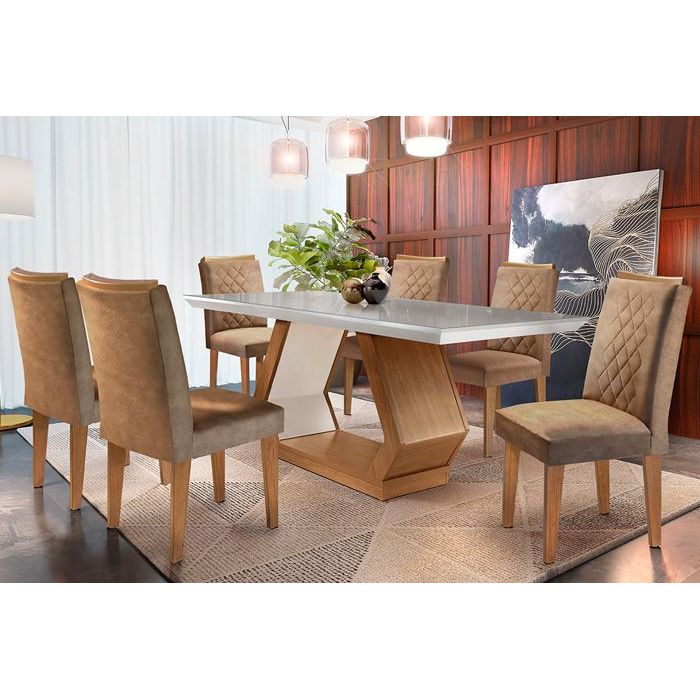 Mesa Rufato Alvorada Vd Reto 180+6 Cad Jade Imbuia/Choco