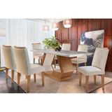 Sala de Jantar Rufato Alvorada QR+6 Cadeiras Imbuia/Creme