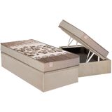 Cama Box Bau Solteiro Colchao Molas Kappesberg Masterpocket Ensacadas Essencial Bronze Base Crc Suede Clean 88x188