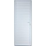 Porta de Alumínio Palheta Ventilada 210x90cm Direita Branco