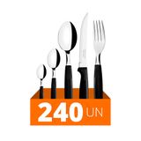 Faqueiro Ipanema 240 Peças Lâminas Em Aço Inox Cabo Preto Ptop - Tramontina