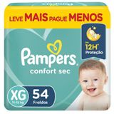 Fraldas Pampers Confort Sec Xg 54 Un