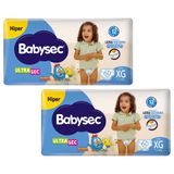 Kit 2 Fraldas Babysec Galinha Pintadinha Ultrasec Hiper Tamanho Xg 60 Unidades Cada