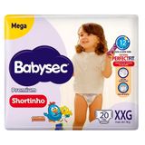 Fralda Descartável Babysec Shortinho Mega Xxg Com 20 Unidades