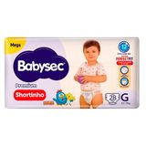 Fralda Descartável Babysec Shortinho Mega G Com 28 Unidades