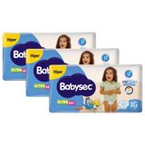 Kit 3 Fraldas Babysec Galinha Pintadinha Ultrasec Hiper Tamanho Xg 60 Unidades Cada