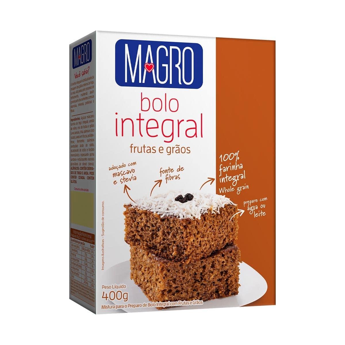 Bolo Integral com Frutas e Grãos Magro 400g