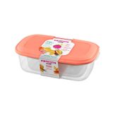 Conjunto De Potes Plásticos Retangulares Altos Vac Freezer Rosa 3pçs - Sanremo Sanremo