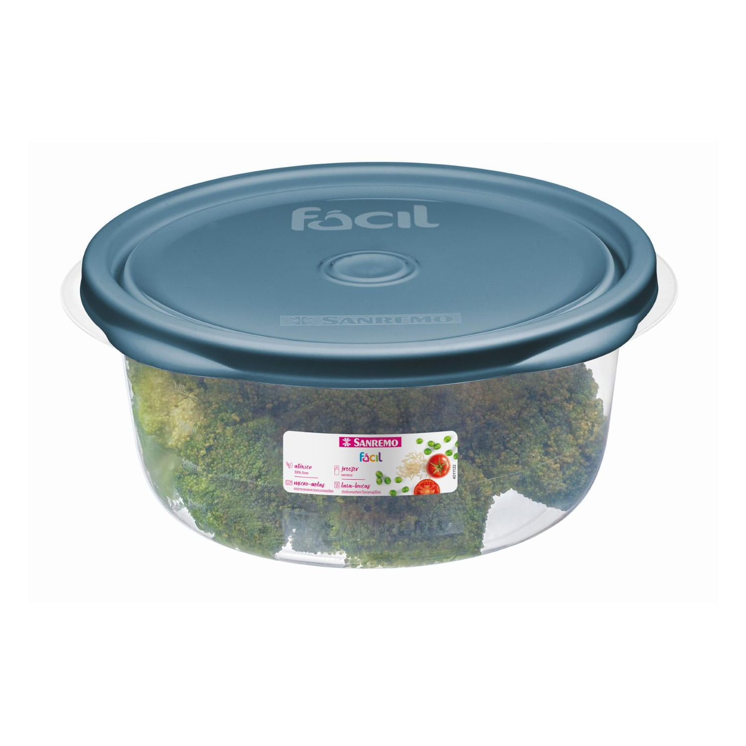 Pote Plástico Redondo Fácil Verde 1300ml - Sanremo Sanremo