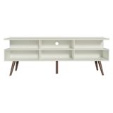 Rack para TV até 65' Madri com Pés de Madeira Branco Madesa