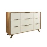Buffet De Sala Jantar Olimpia 9 Gavetas Amendoa Off White Europa