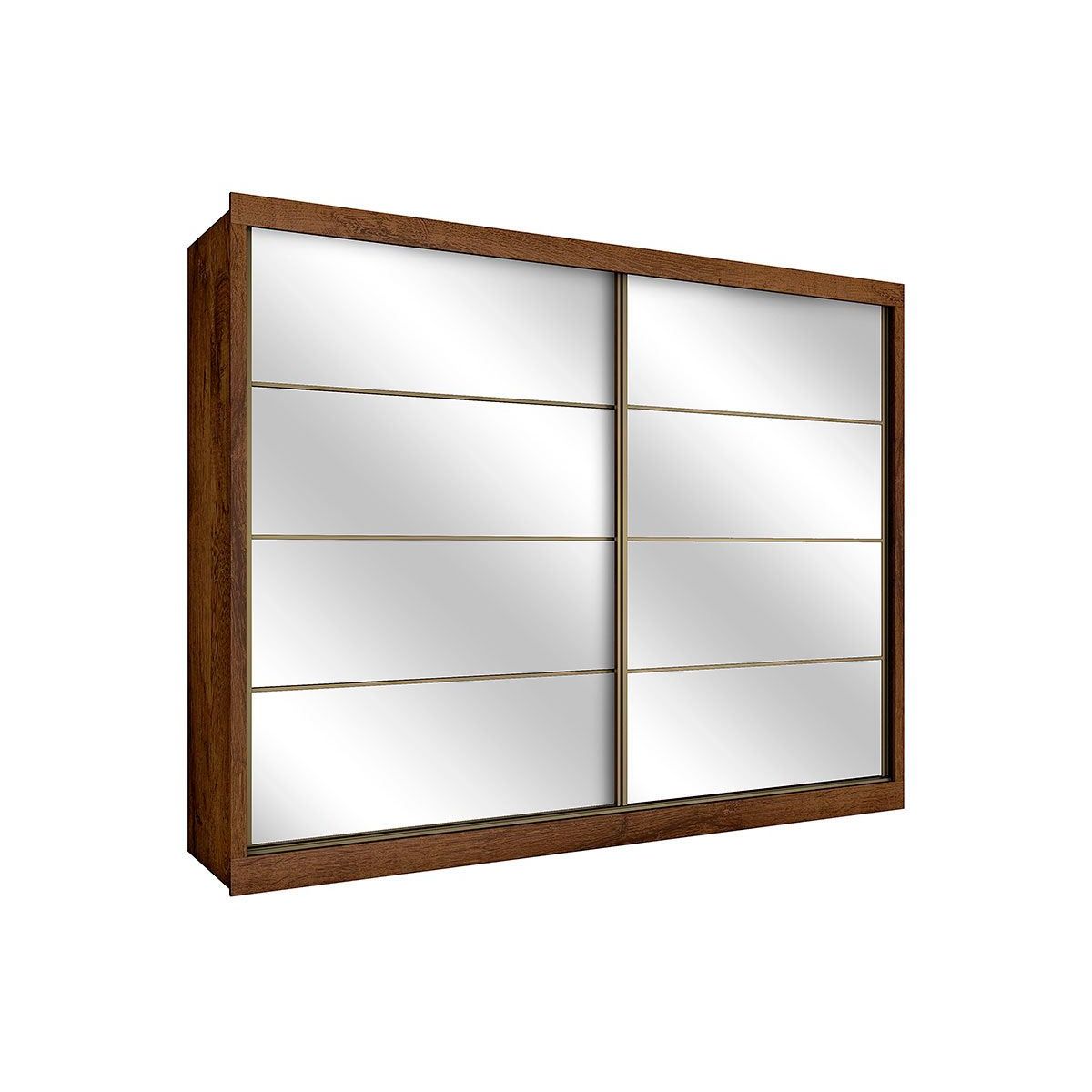 Guarda Roupa Europa Sevilha 2 Portas e 6 Gavetas c/ Espelho Braúna