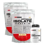 Kit 2 Optimum Isolate Whey Protein 2kg+ Power Creatina 100g