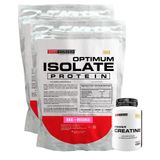 Kit 2 Optimum Isolate Whey Protein 900g+power Creatina 100g