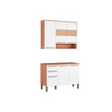 Kit De Cozinha Completa 2 Pecas Napoli Prime 1 Armario 1 Balcao C2p04 Castanho Ronipa