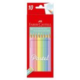Lápis De Cor Faber Castell 10 Cores Tons Pastéis - Embalagem Com 12 Unidades