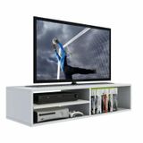 Rack Para Tv Dvd Cd Video Game Nicho Prateleira Mdf Branco