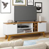 Rack Prism Com Adega 1.8 Branco/cumaru Patrimar Móveis Sala