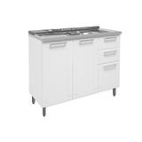 Gabinete C Pia Multipla 6015 3 Portas E 2 Gavetas Branco Bertolini