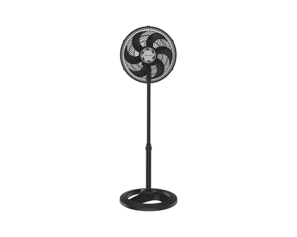 Ventilador Coluna Preto Turbo 6 Pas 30cm 52w 220v