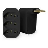 Adaptador Tomada Tipo Te Benjamin 3x3p 10a 250v Preto Pezzi