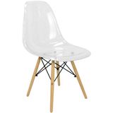 Cadeira Charles Eames Cristal Eiffel Wood Designer Transparente