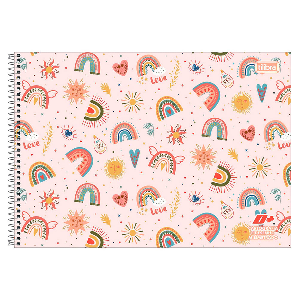 Caderno Esp Capa Dura  Cartografia  E Desenho  D+  Feminino 96 Fls Milimetradas Tilibra