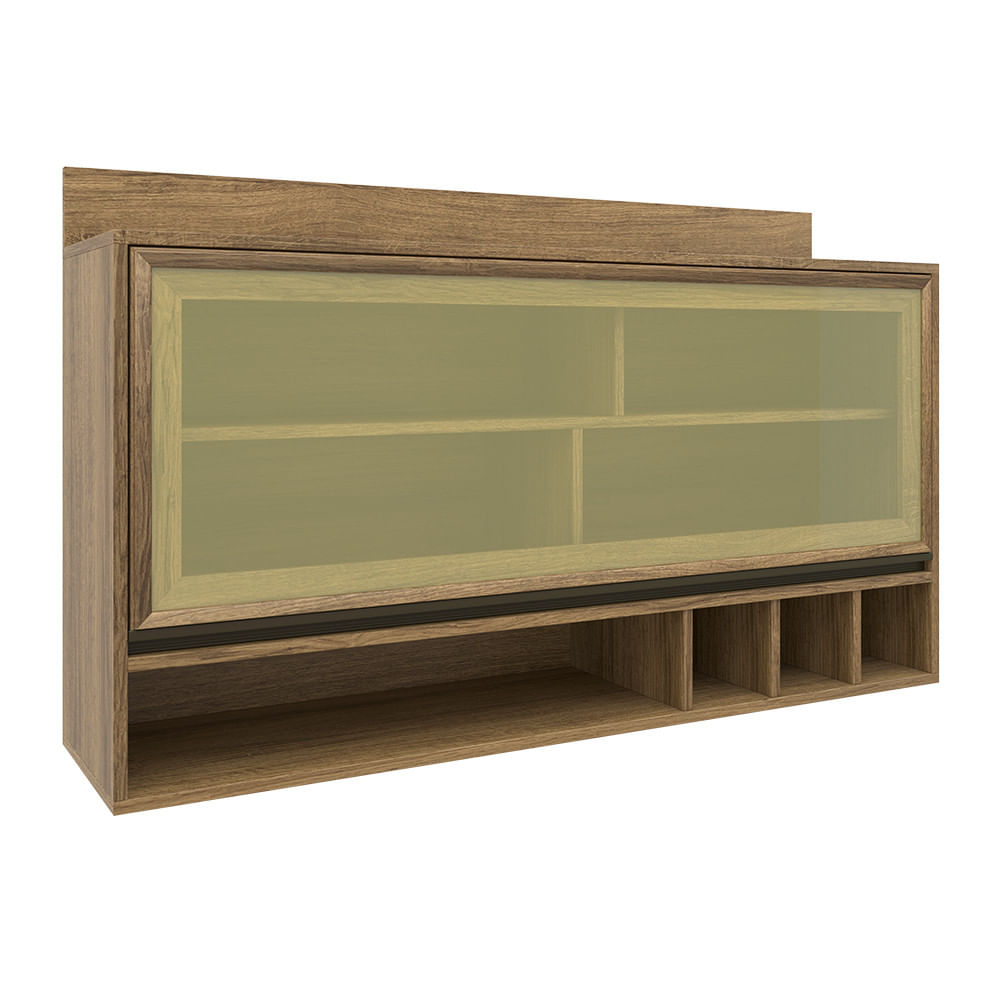 Armário Confort Aéreo 1,20 1 Porta Com Vidro Cinamomo Batrol