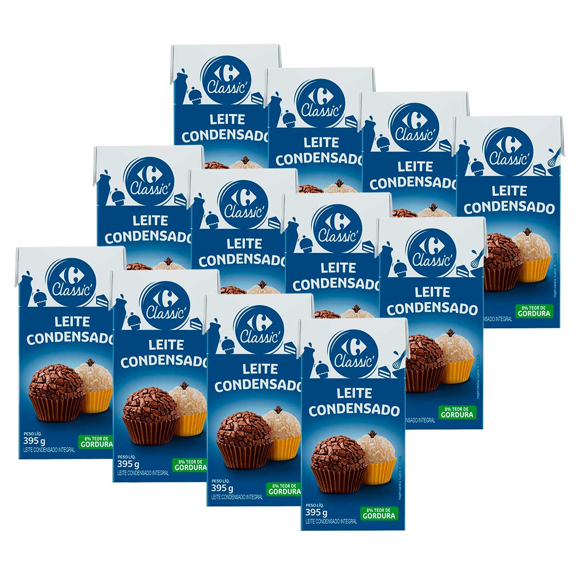 Leite Condensado Integral Carrefour Classic 12 Unidades de 395g