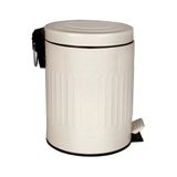 Lixeira Com Pedal E Balde Mor Aço Inox Retrô 5l 20cm Bege