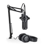 Kit Audio-technica At2035pk Microfone At2035 + Fone Ath-m20x