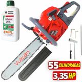 Moto Serra Vulcan Vsl550p 2t 55cc 3,35hp Sabre 18 Polegadas Corrente De 32 Dentes Ideal Para Uso Na Construção Civil + Óleo 2 Tempos Castrol Sthil