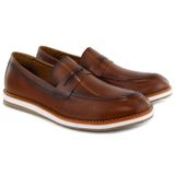 Sapato Social Mocassim Couro Masculino Casual Conforto Leve Marrom 39