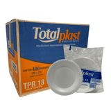 Prato De Isopor Raso 18cm Para Refeição Totalplast Com 400 Unidades Totalplast