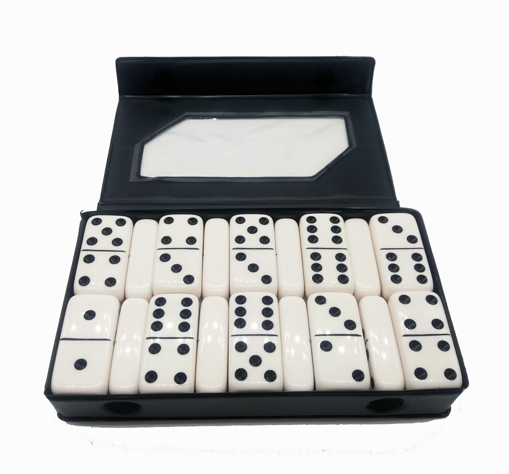 Jogo de Domino Extra Grosso Profissional 12 mm 28 peças Na Lata