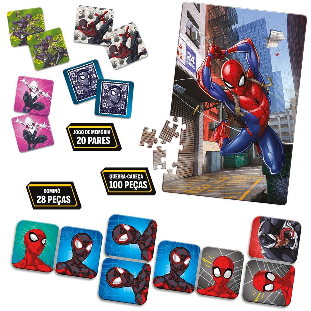 Kit 3 Jogos Homem Aranha Marvel Jogo Da Memória Quebracabeça - Carrefour