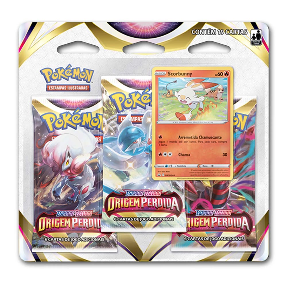 Kit Cartas Pokémon Blister Triplo 3 Pacotes + 1 Carta Celebi