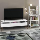 Rack Para Tv Até 65 Polegadas Madesa Londres E Estante Escada - Branco