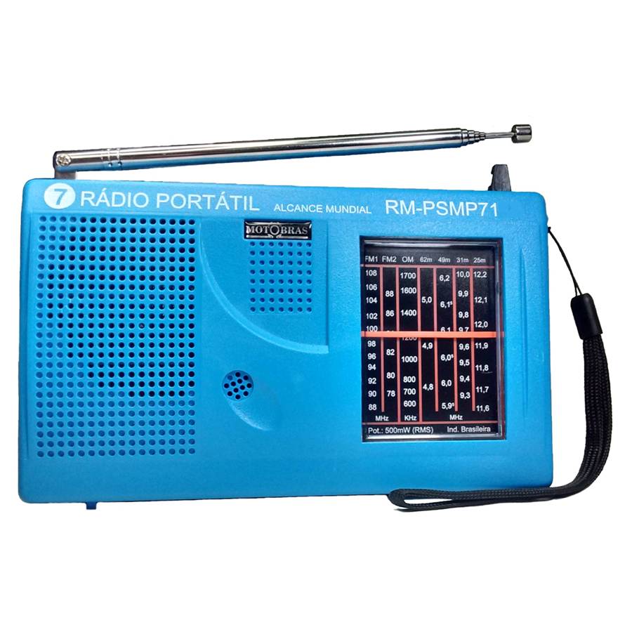 Rádio Portátil 7 Faixas - Pilha - Azul Motobras é boa?