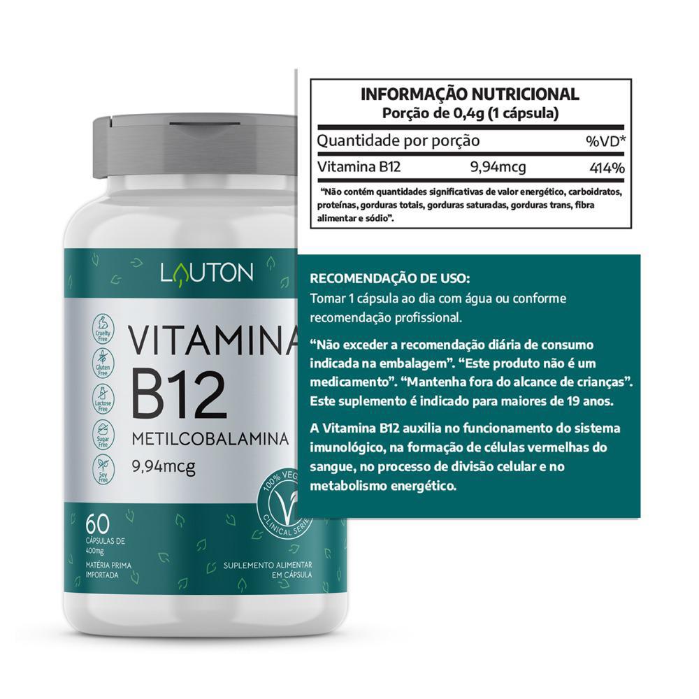 Vitamina B12 Metilcobalamina 9,94mcg - 60 Caps/ 1 Ao Dia - Carrefour